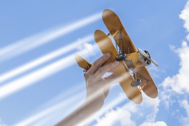 Sarı, retro uçak model