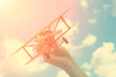 Sarı, retro uçak model