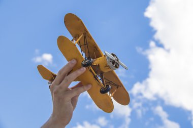 Sarı, retro uçak model