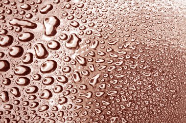 Water drops on polished metal surface