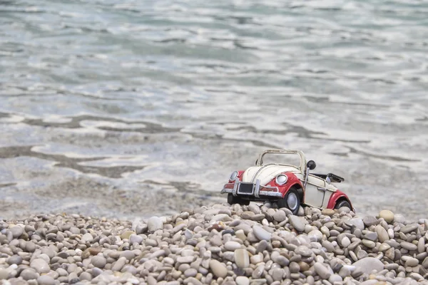 Red and white toy car — Stock Photo, Image