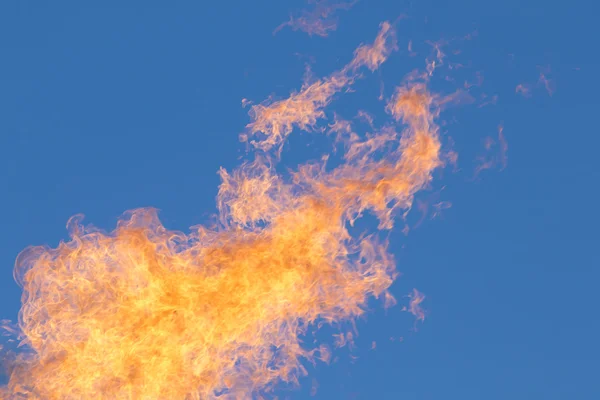 Flames against the blue sky — Stock Photo, Image