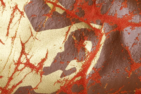 Frayed print on red fabric — ストック写真