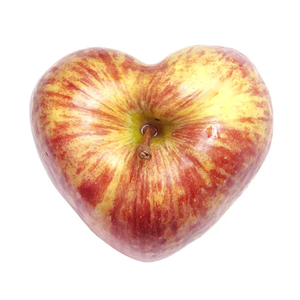 Colorful,  heart shaped apple — Stock Photo, Image