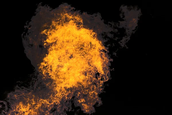 Picturesque fire flames on black background — Stok fotoğraf