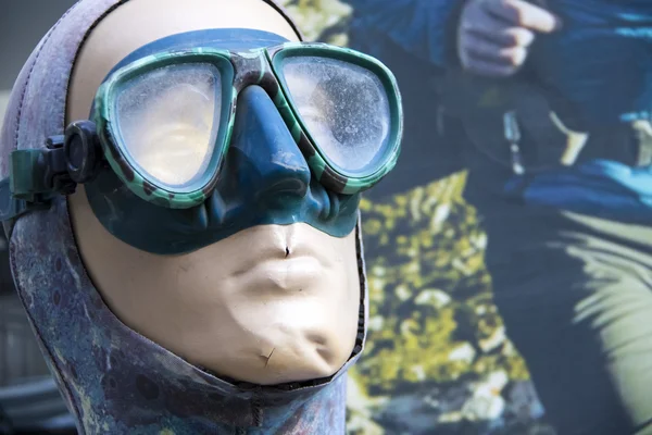 Testa manichino in maschera subacquea — Foto Stock
