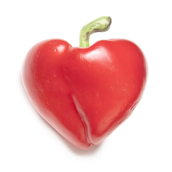 Rojo, pimienta dulce en forma de corazón — Foto de Stock