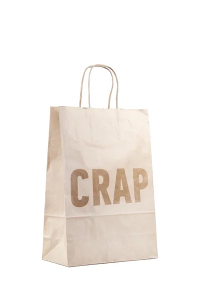 Paper bag with inscription crap — Stockfoto