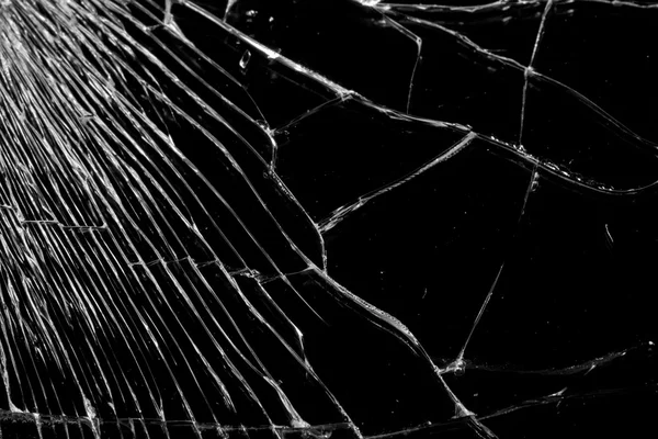 Broken glass with many cracks — Stock Photo, Image