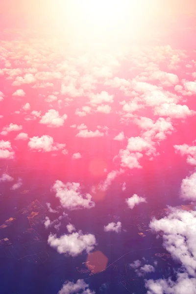 Vista del paisaje nuboso desde el avión — Foto de Stock