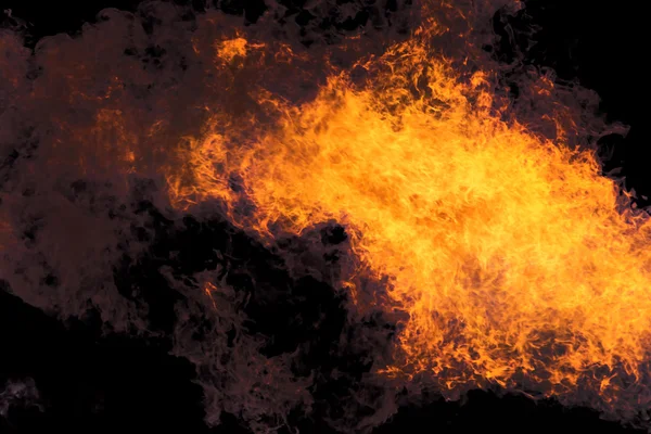 Picturesque fire flames on black background — Stok fotoğraf