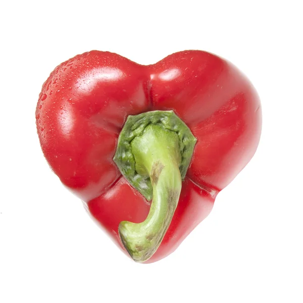 Rojo, pimienta dulce en forma de corazón — Foto de Stock