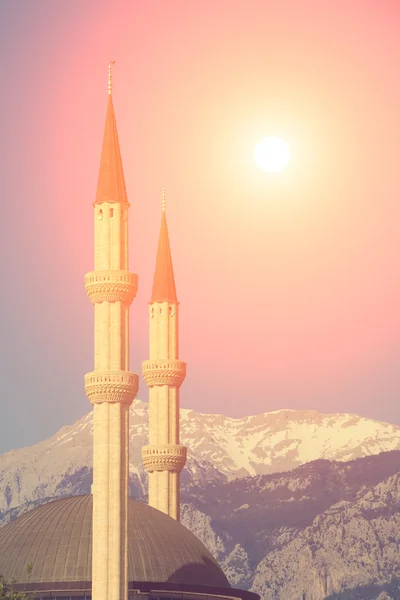 Malebný pohled na dva minarety — Stock fotografie