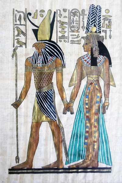 Stampa di divinità egizie colorate — Foto Stock