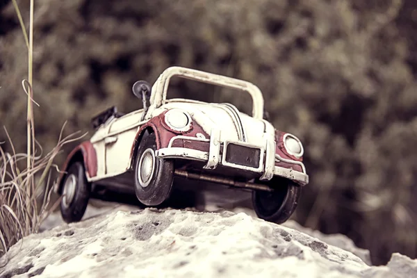 Red and white toy car — Stock Photo, Image