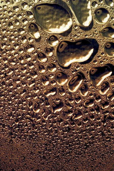 Water drops on polished metal surface — Stockfoto