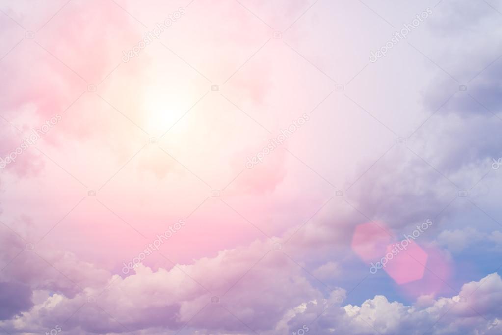 Sunny skyscape with picturesque clouds
