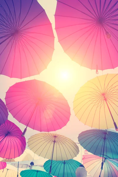 Colorful variety umbrellas — Stock Photo, Image