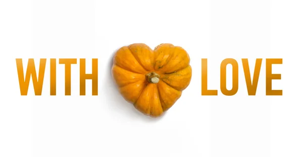 Orange heart shaped pumpkin — Stock Photo, Image