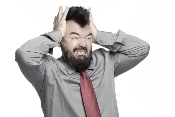 Employé de bureau avec coiffure mohawk — Photo