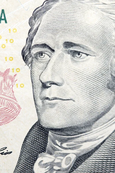 Alexander Hamilton face on dollar bill