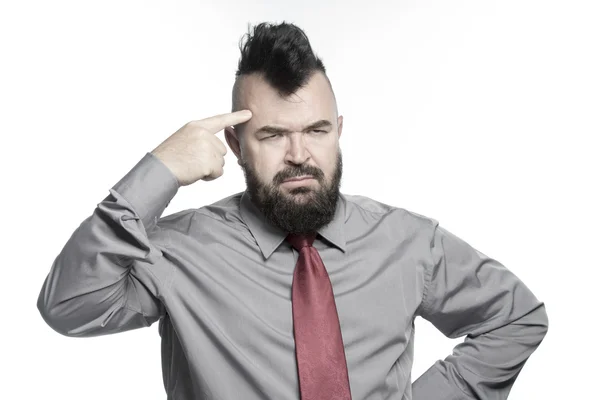 Trabalhador de escritório com penteado mohawk — Fotografia de Stock