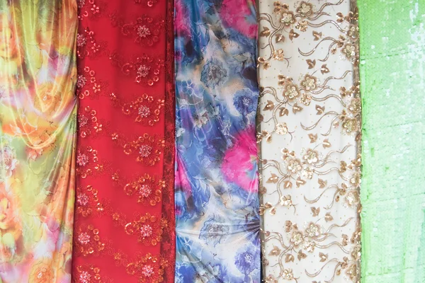 Textura têxtil colorida — Fotografia de Stock