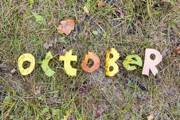 Ord outubro cortado de folhas — Fotografia de Stock