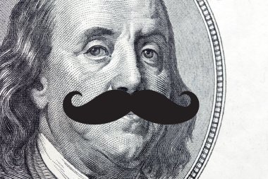 Franklin yüz doodle bıyıklı