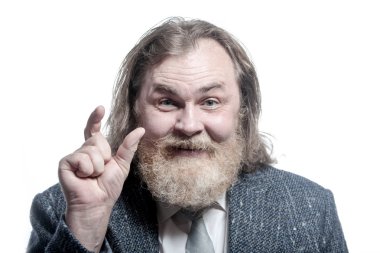 Adam gösterir bir şey smal sakallı