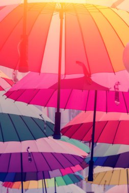 Renkli çeşitli şemsiye