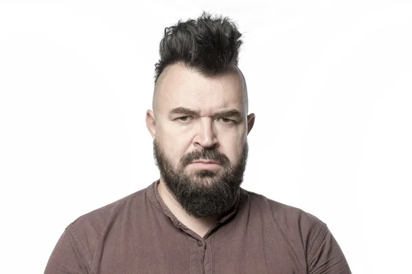 Man with mohawk hairstyle and beard — Stock Photo, Image