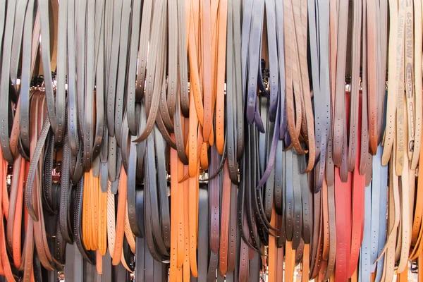 Variety leather belts — Stock Photo, Image