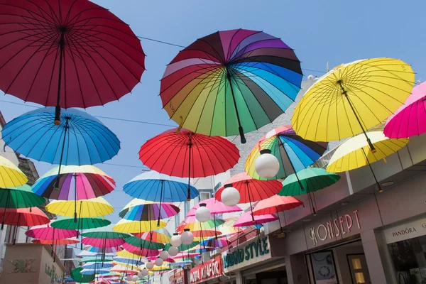 Colorful variety umbrellas — Stock Photo, Image