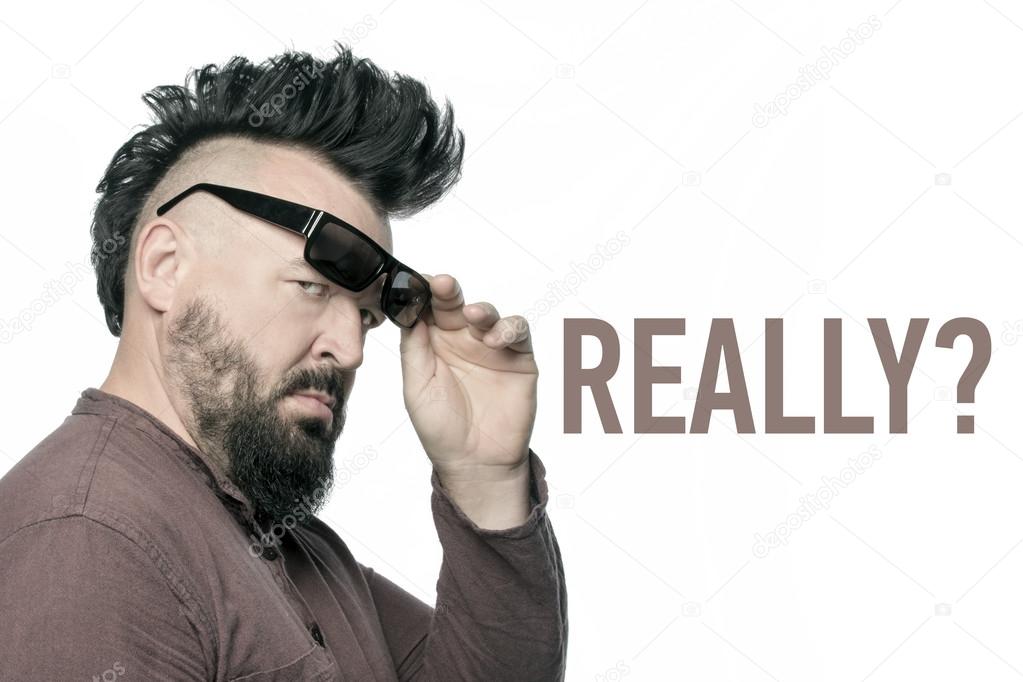 Man with mohawk hairstyle and beard