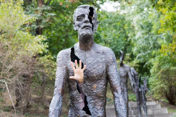 Metalen figuur van een man — Stockfoto