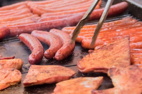 Salsicce lunghe fritte — Foto Stock