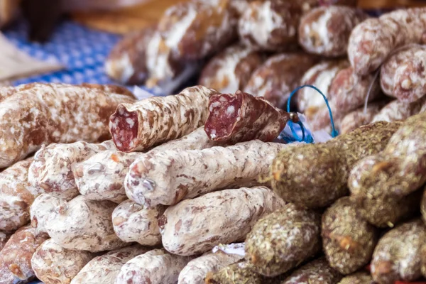 Pile of raw sausages — Stock Photo, Image