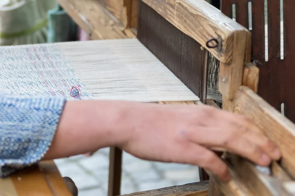 Alte hölzerne Spinnmaschine — Stockfoto