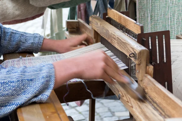 Alte hölzerne Spinnmaschine — Stockfoto