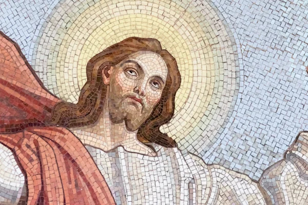 Mosaico parete religiosa — Foto Stock