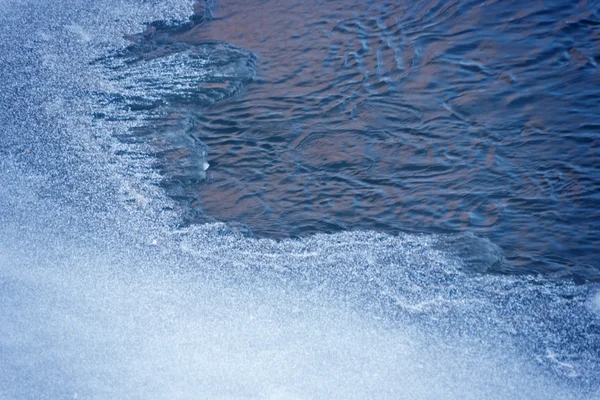 Ice and wavy water — Stock Photo, Image