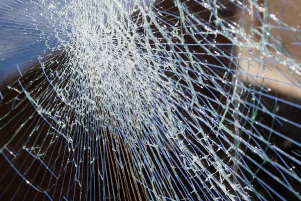 Broken glass with cracks — Stock Photo, Image