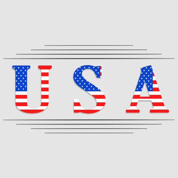 USA letters with united states flag — Stock Vector