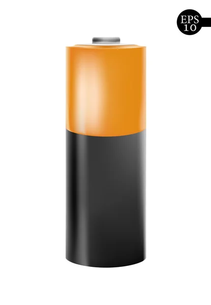 Иконка оранжевой батареи - векторная иллюстрация . — стоковый вектор