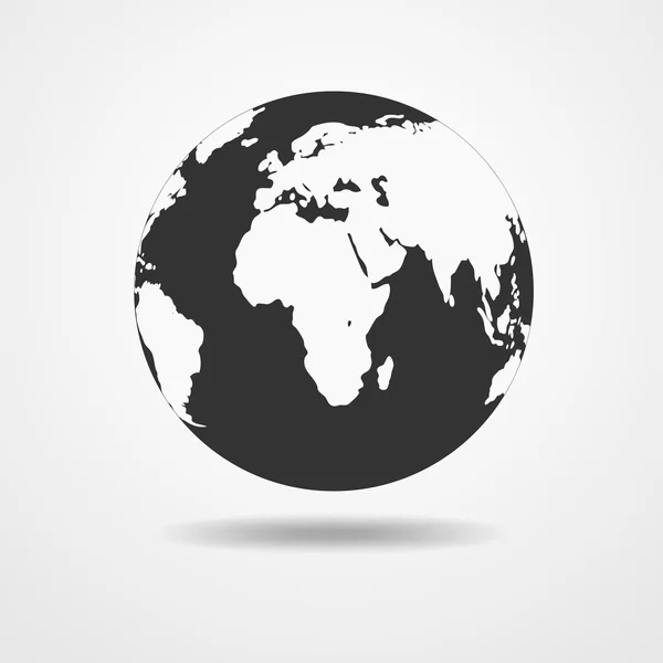 Black Globe Earth Icon - vector illustration. — Stock Vector