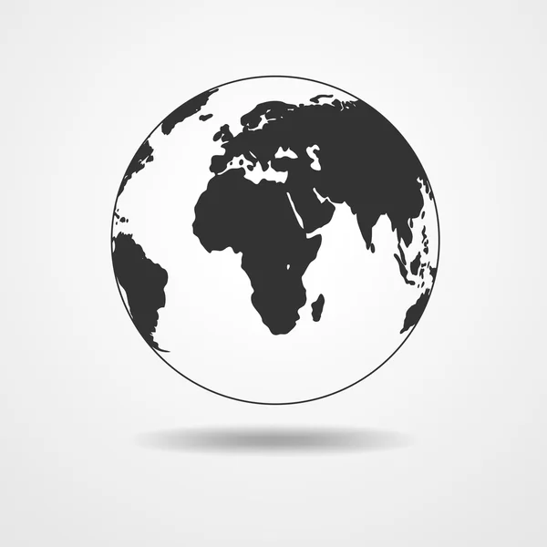 Black Globe Earth Icon - vector illustration. — Stock Vector