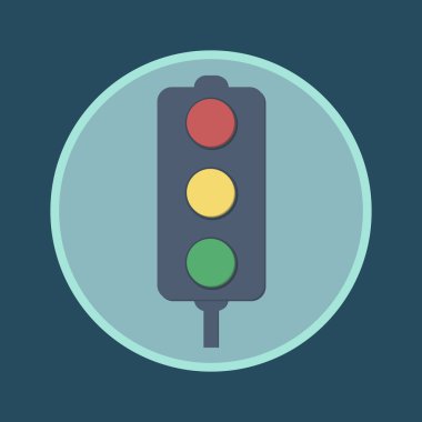 Trafik ışıkları düz simgesi - vektör illüstrasyon.