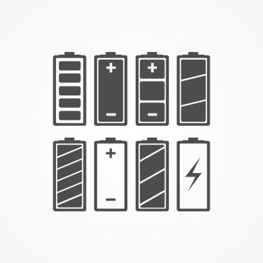 Pil şarj simgeleri - vektör çizimi.