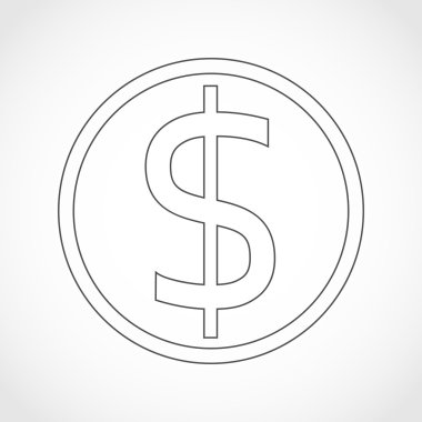 Dolar simgesi - vektör çizim.